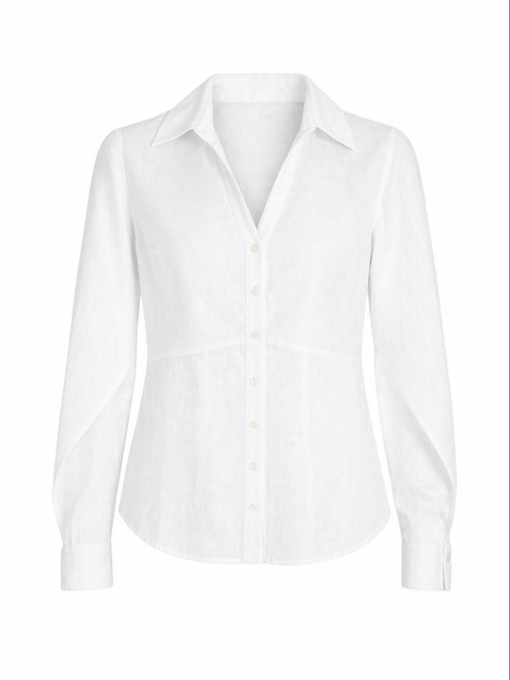 DRESS BARN White Blouse White Floral Background